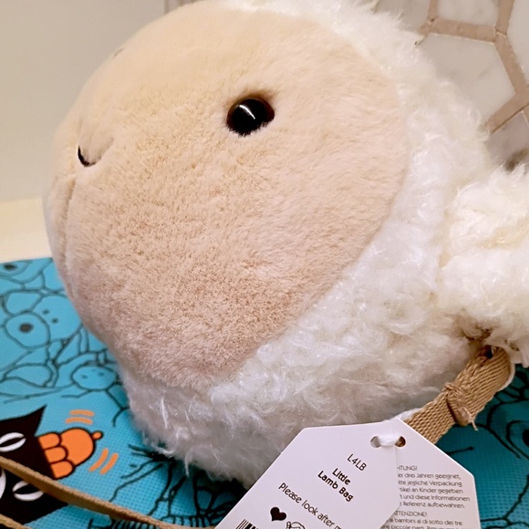 (Sold Out) Jellycat Little Lamb Bag about 7"x7"x2" 40" + Strap Soft & Plush NWT - Picture 9 of 14